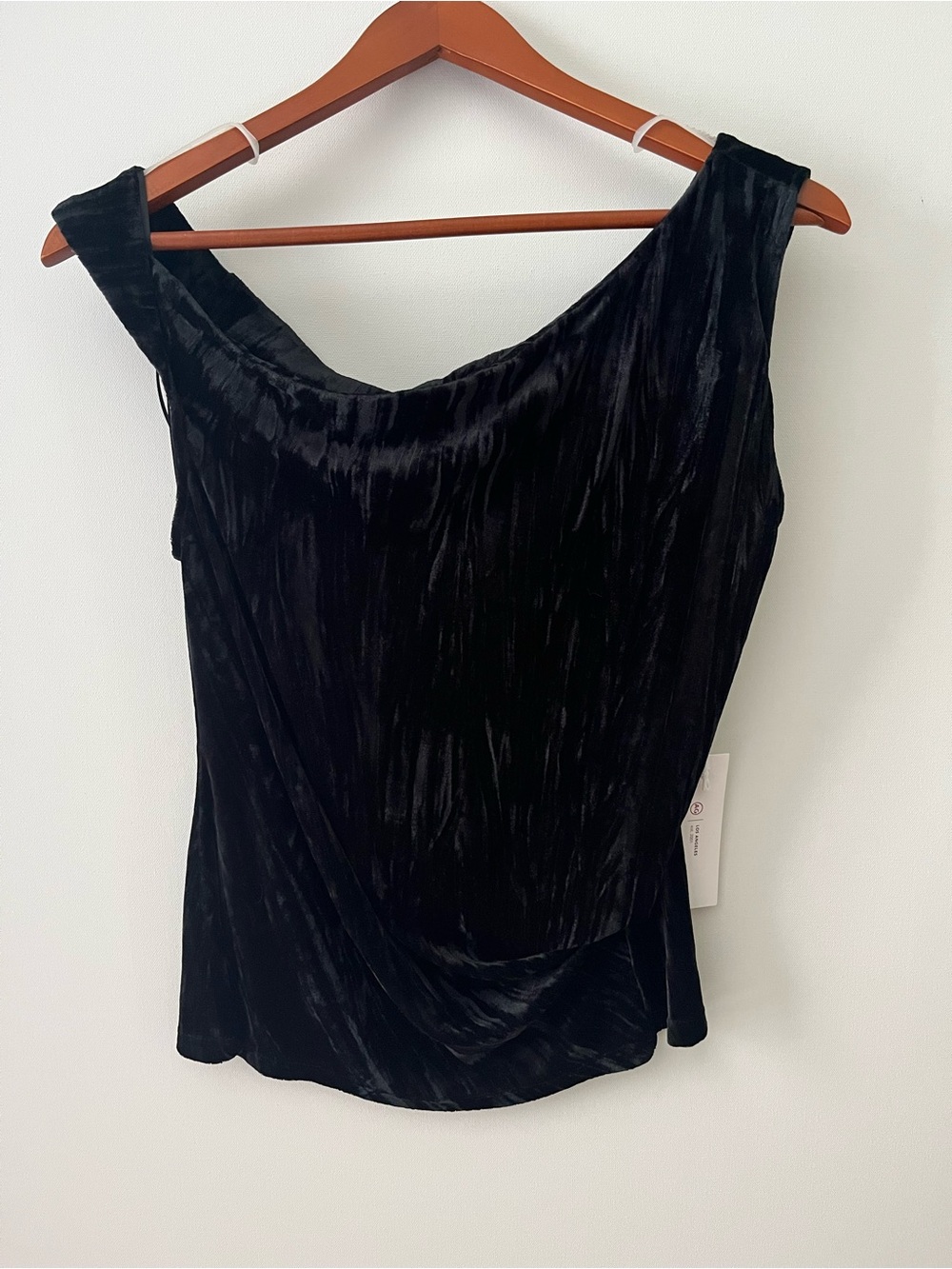 Ag Adriano Goldschmied - Rachel Velvet Off-Shoulder Black Top